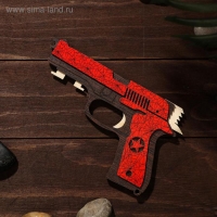 Сувенир деревянный «Резинкострел, красный гранит» + 4 резинки Сувенир деревянный «Резинкострел, красный гранит» + 4 резинки