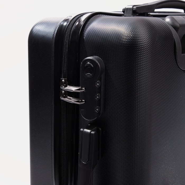 Чемодан малый 36 л (S), отдел на молнии, кодовый замок, цвет чёрный