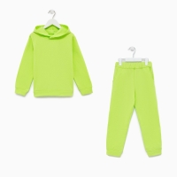 Костюм детский (толстовка, брюки) с НАЧЁСОМ, цвет салатовый, рост 86 см Костюм детский (толстовка, брюки) с НАЧЁСОМ, цвет салатовый, рост 86 см