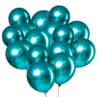 Шар латексный 12" &laquo;Хром&raquo;, металл, набор 5 шт., цвет зелёный