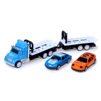 Грузовик инерционный &laquo;Автовоз&raquo;, с 2 машинками, МИКС