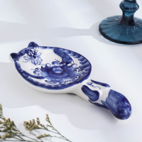 Подставка под ложку &laquo;Кот&raquo;, гжель