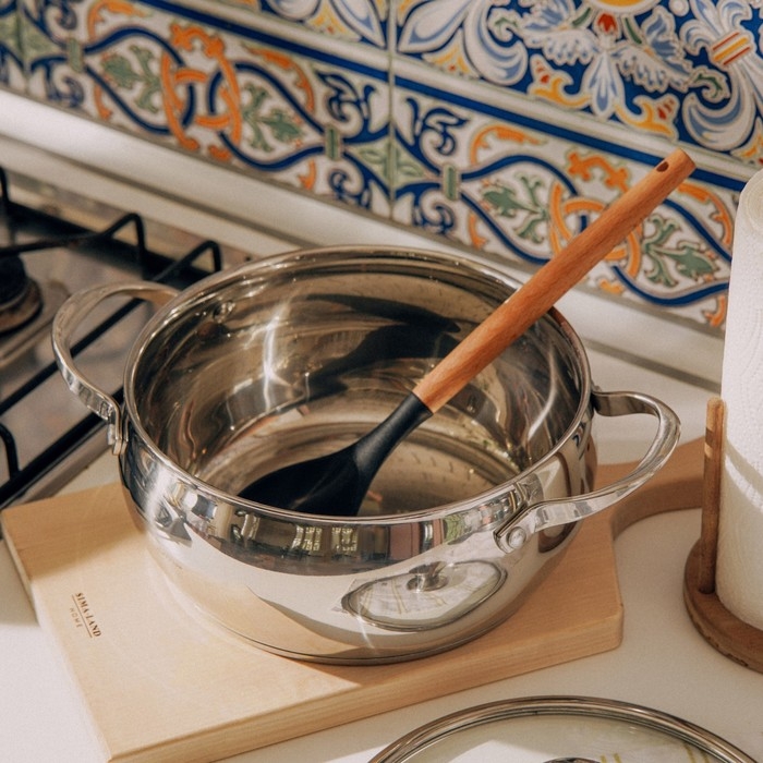 Кастрюля из нержавеющей стали SL Home &laquo;Олла&raquo;, 4 л, d=22 см, h=10,5 см, с крышкой, капсульное дно, индукция