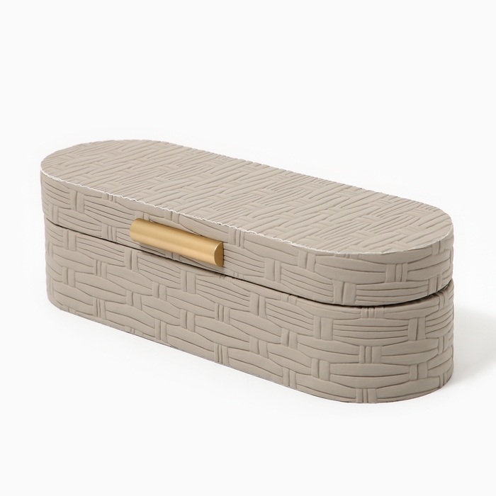 Шкатулка для украшений &laquo;Плетения&raquo; экокожа, набор 2 шт.