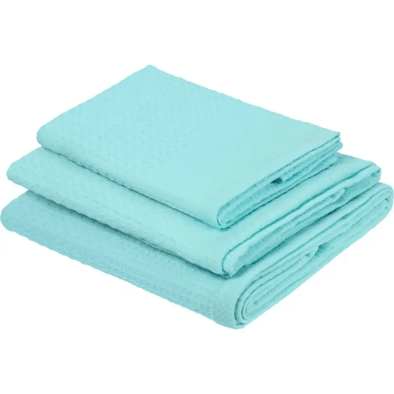 Полотенце вафельное &laquo;Деметра&raquo;, малое, голубое (голубая мята)