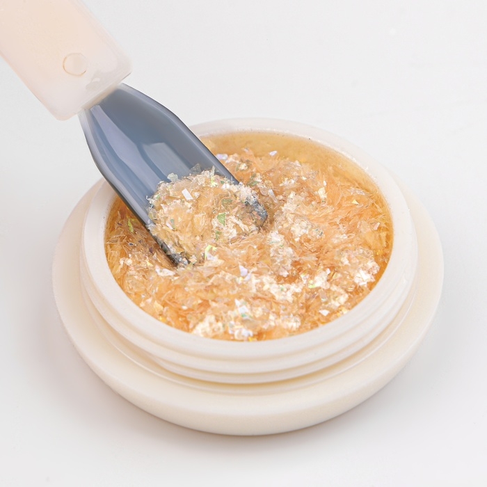 Опаловая пудра для декора ногтей, в баночке, цвет жёлтый Опаловая пудра для декора ногтей, в баночке, цвет жёлтый