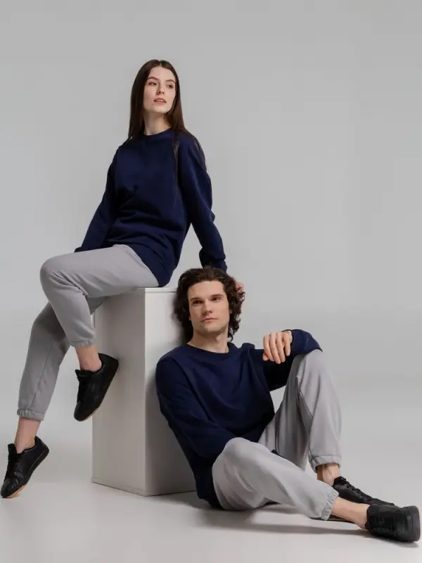 Свитшот унисекс BNC Inspire (Organic), темно-синий, размер XS