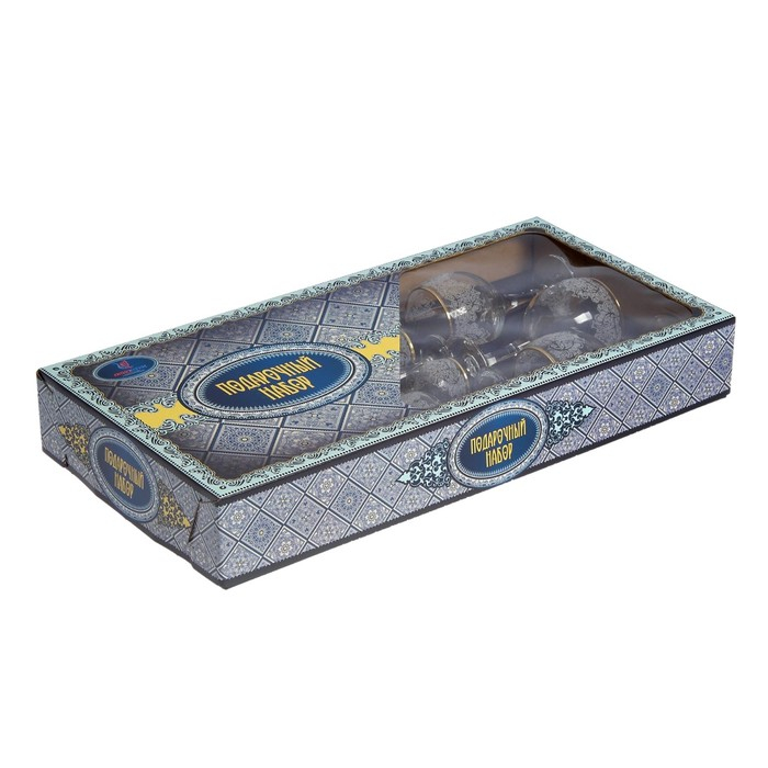 Набор подарочный &laquo;Боярский&raquo;, стеклянный, 12 предметов: 6 фужеров 260мл, 6 рюмок 60 мл, гравировка, отводка золотом