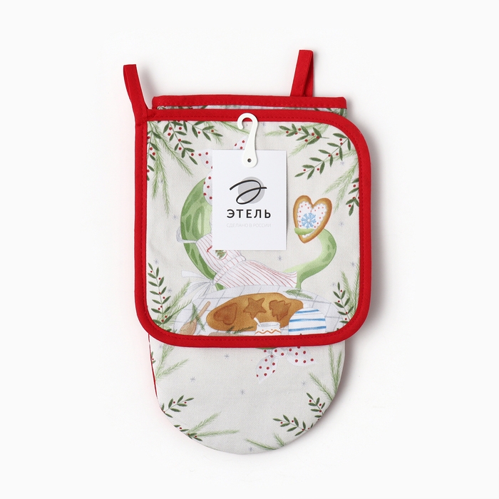 Набор кух. Этель "Хозяюшка" варежка 15х28см, прихватка 19х19см,100%хл