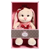 Мягкая игрушка &laquo;Зайка Лин&raquo;, в розовом бархатном платьице с бантиком, 20 см