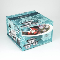 Набор посуды &laquo;Ирида&raquo;, 3 предмета: кастрюли 2,9 л, 3,9 л, ковш 1,9 л, капсульное дно, индукция