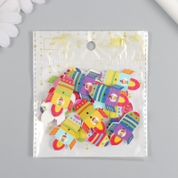 Пуговицы дерево для творчества 2 прокола "Ракета" набор 20 шт 2,3х3,6 см