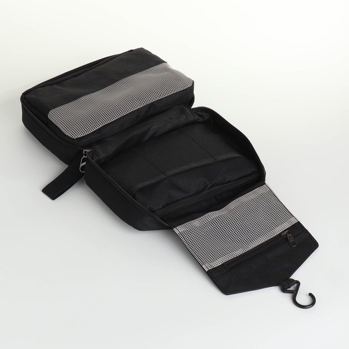 Косметичка-несессер на молниях, цвет чёрный