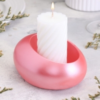 Подсвечник "Капля" из гипса,14,5х10х6,5см,розовый Подсвечник "Капля" из гипса,14,5х10х6,5см,розовый