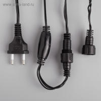 Гирлянда &laquo;Нить&raquo; 10 м, IP44, УМС, тёмная нить, 100 LED, свечение белое, 220 В