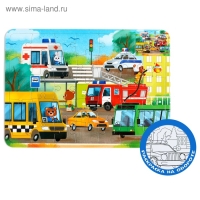 Пазл в рамке «Полезные машины», 34 детали + раскраска Пазл в рамке «Полезные машины», 34 детали + раскраска