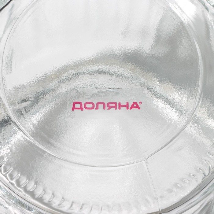 Банка стеклянная для хранения сыпучих продуктов Доляна &laquo;Клубника&raquo;, 250 мл, 8&times;13 см, с керамической крышкой