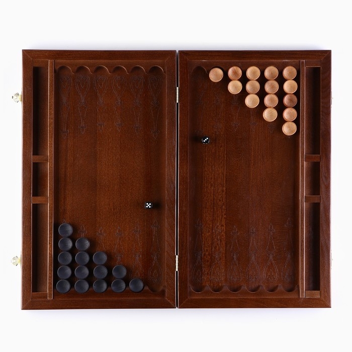 Нарды деревянные большие, резные Нарды деревянные большие, резные "Мишки в лесу", доска из массива бука, патина, 50 х 58 см