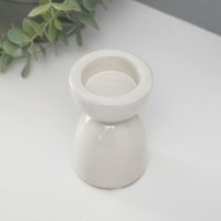 Подсвечник керамика на 1 свечу "Иллюзорность" d=4 см белый 6,5х6,5х10 см