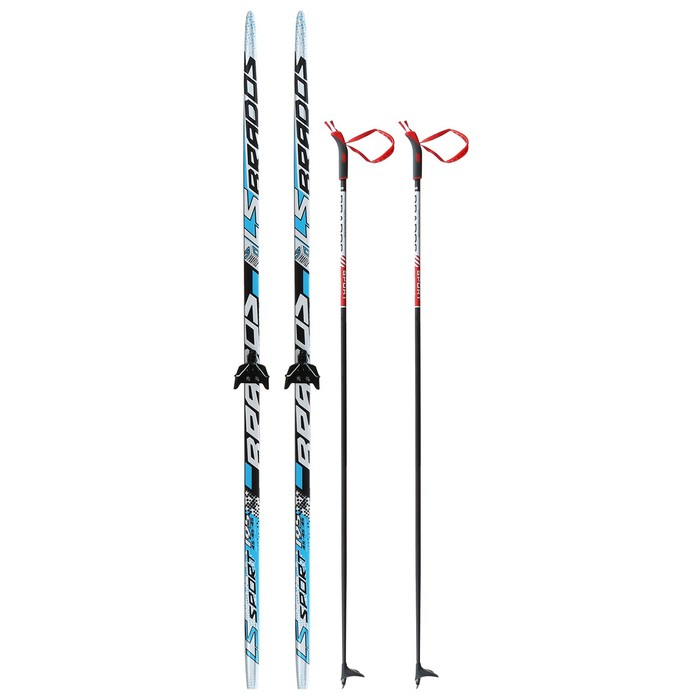 Комплект лыжный: пластиковые лыжи 195 см с насечкой, стеклопластиковые палки 155 см, крепления NN75 мм, цвета МИКС Комплект лыжный: пластиковые лыжи 195 см с насечкой, стеклопластиковые палки 155 см, крепления NN75 мм, цвета МИКС