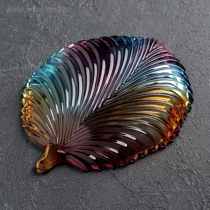 Блюдо стеклянное сервировочное «Жар птица», фигурное, 20,5×16,5 см Блюдо стеклянное сервировочное «Жар птица», фигурное, 20,5×16,5 см