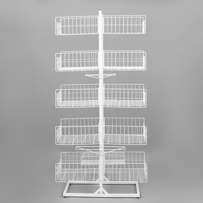 Стойка универсальная &laquo;Для зонтов&raquo; 10 корзин, металл, 82,5&times;40&times;160 см, белый