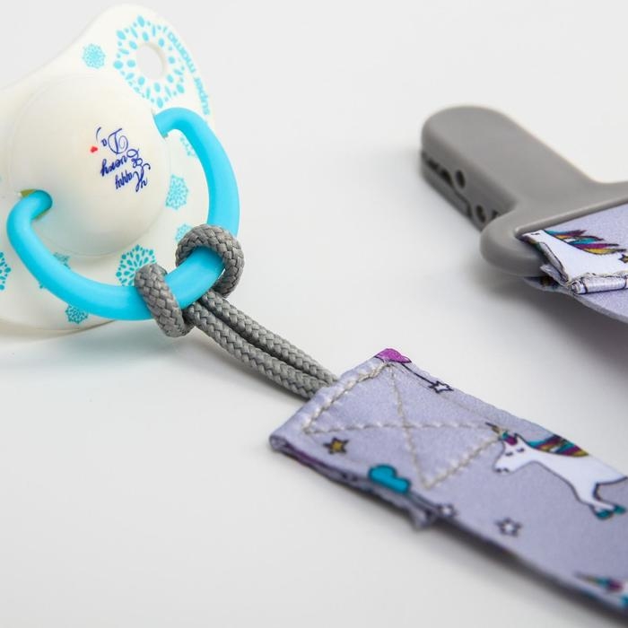 Держатель для соски - пустышки &laquo;Единороги&raquo;, на ленте