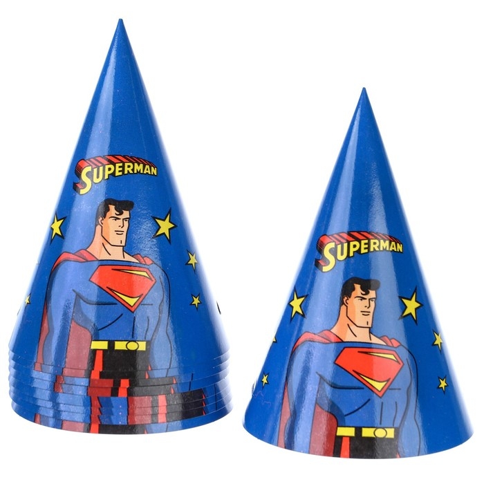 Набор одноразовой бумажной посуды, на 6 персон "С Днем Рождения", Супергерои