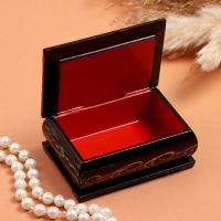 Шкатулка &laquo;Журавли на пруду&raquo;, черная, 6&times;9 см, лаковая миниатюра