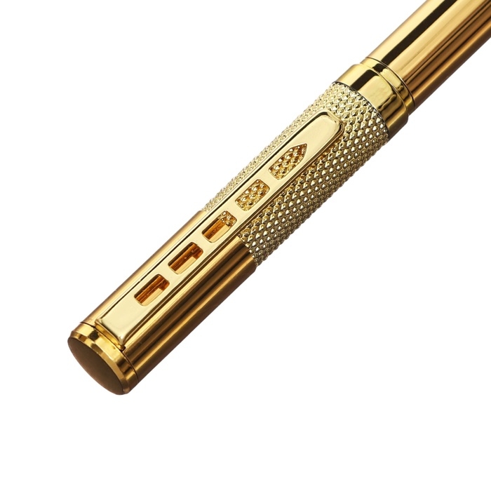 Ручка подарочная шариковая в кожзам футляре поворотная Стиль корпус золото Ручка подарочная шариковая в кожзам футляре поворотная Стиль корпус золото