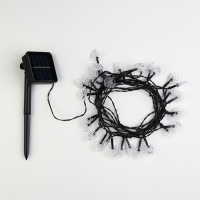 Гирлянда «Нить» 4.5 м с насадками «Сердца», IP44, тёмная нить, 30 LED, свечение белое, 2 режима, солнечная батарея Гирлянда «Нить» 4.5 м с насадками «Сердца», IP44, тёмная нить, 30 LED, свечение белое, 2 режима, солнечная батарея