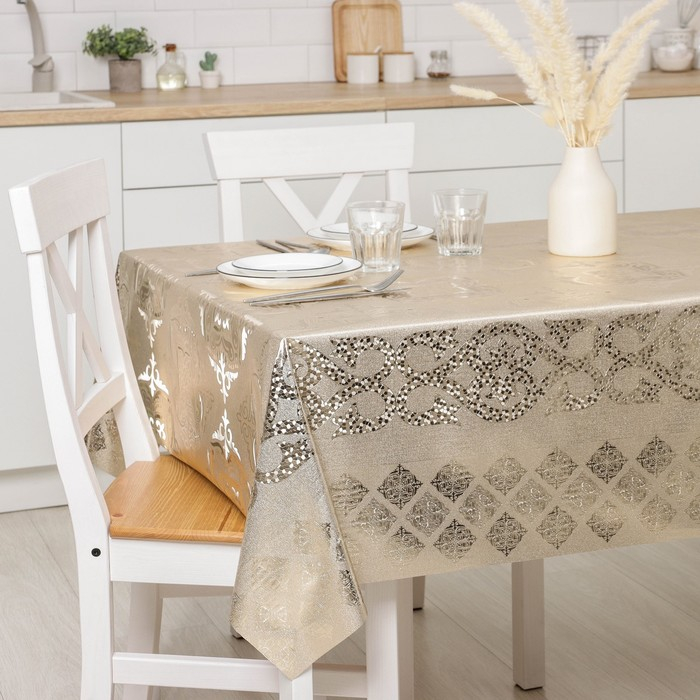 Клеёнка на стол &laquo;Узор&raquo;, на тканевой основе, ширина 137 см, рулон 20 м, толщина 0,25 мм