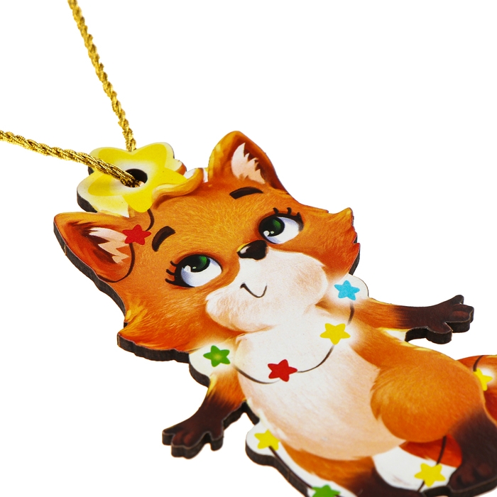 Ёлочная деревянная подвеска «Новый год! Лисичка» Ёлочная деревянная подвеска «Новый год! Лисичка»