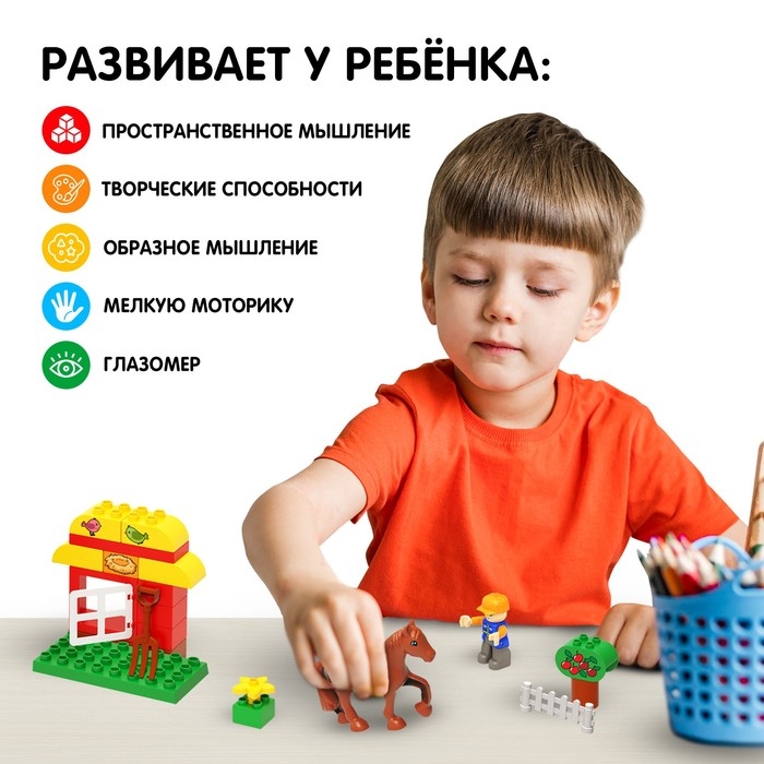 Конструктор &laquo;Лошадка с домиком&raquo;, 22 детали