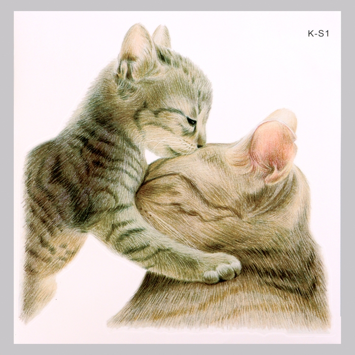 Наклейка 3Д интерьерная Котики 30*30см Наклейка 3Д интерьерная Котики 30*30см