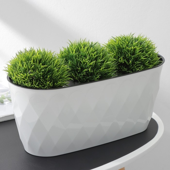 Кашпо для цветов со вставкой Laurel, 5 л, 35,4×15,2×15 см, цвет белый Кашпо для цветов со вставкой Laurel, 5 л, 35,4×15,2×15 см, цвет белый