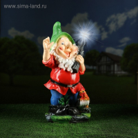 Садовый фонарь "Гном с фонарем и петухом" 31х23х56см Садовый фонарь "Гном с фонарем и петухом" 31х23х56см