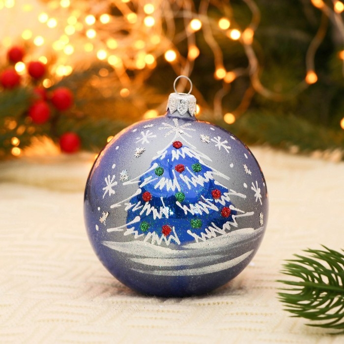 Шар  "Ёлка с шарами"  9,5 см микс