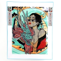 Алмазная мозаика с частичным заполнением &laquo;Девушка с драконом&raquo; без рамы 30х40 см