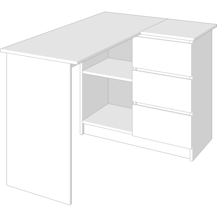 Стол компьютерный, 1244х850х770, Белый