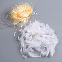 Набор для творчества и декора «Перья белые + наполнитель», цвет оранжевый Набор для творчества и декора «Перья белые + наполнитель», цвет оранжевый