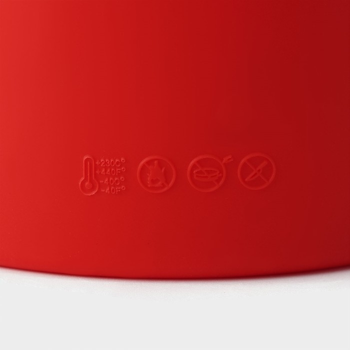 Набор силиконовых форм для выпечки Доляна «Куличики», 3 шт: 15,5/13/10 см, цвет красный Набор силиконовых форм для выпечки Доляна «Куличики», 3 шт: 15,5/13/10 см, цвет красный