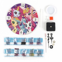 Алмазная мозаика для детей с частичным заполнением на часах «Единорожки», 20 х 20 см Алмазная мозаика для детей с частичным заполнением на часах «Единорожки», 20 х 20 см