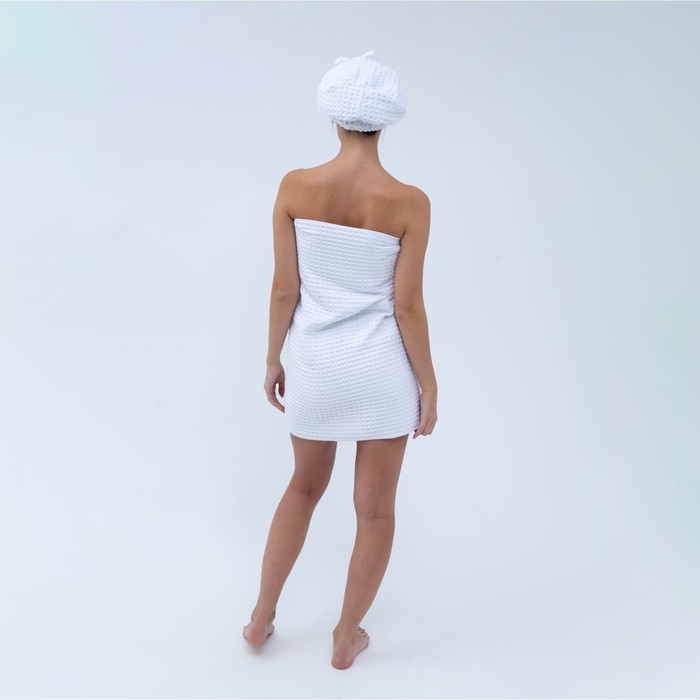 Набор для бани и ванной Этель «Вафля» полотенце 70*140 см+чалма 21*25 см, цв.белый Набор для бани и ванной Этель «Вафля» полотенце 70*140 см+чалма 21*25 см, цв.белый