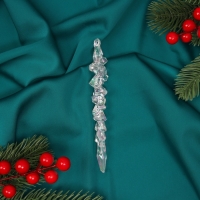 Ёлочная игрушка «Зимнее волшебство. Фигурная сосулька» пластик, 14х1 см, прозрачный Ёлочная игрушка «Зимнее волшебство. Фигурная сосулька» пластик, 14х1 см, прозрачный