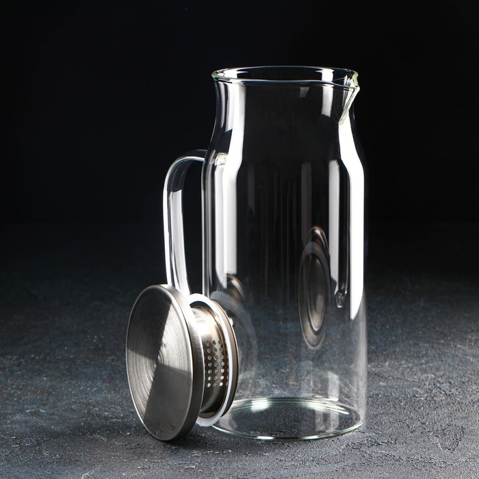 Кувшин для воды стеклянный с крышкой Magistro &laquo;Стиль&raquo;, 1,2 л, 14,5&times;10&times;22 см