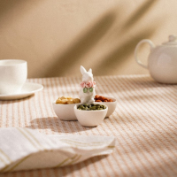 Менажница керамическая SL Home &laquo;Кролик&raquo;, 3 ячейки, 30 мл, 11,5&times;9,5 см, цвет белый