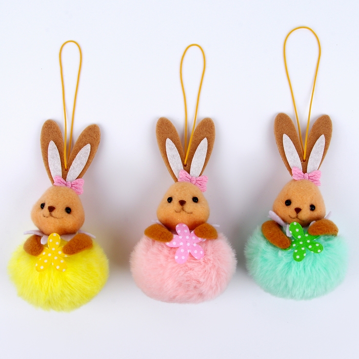 Мягкая игрушка «Зайчик» на подвесе, 8 см, цвет МИКС Мягкая игрушка «Зайчик» на подвесе, 8 см, цвет МИКС
