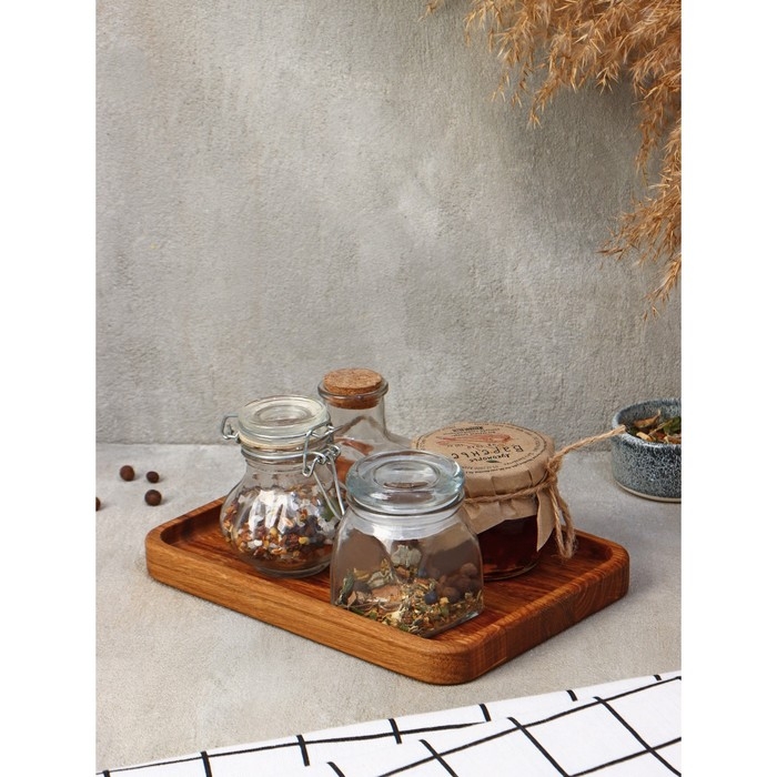 Блюдо - поднос для сервировки и подачи Adelica, 21&times;15&times;2 см, дуб