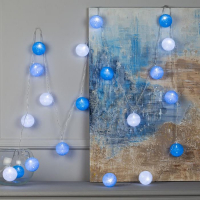 Гирлянда &laquo;Нить&raquo; 5 м с насадками &laquo;Клубки морские&raquo;, IP20, прозрачная нить, 20 LED, свечение белое, 220 В